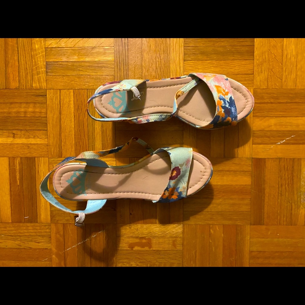 Fergalicious floral wedges